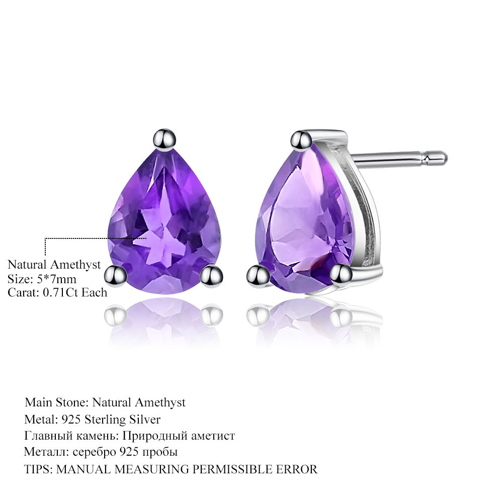 Natural Topaz Pear shaped Earrings s925 Silver Natural Colorful Treasure Earrings Earrings