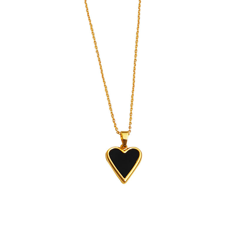 [DF]Copper plated gold day Korean simple love necklace temperament retro fine necklace online celebrity new clavicle chain.