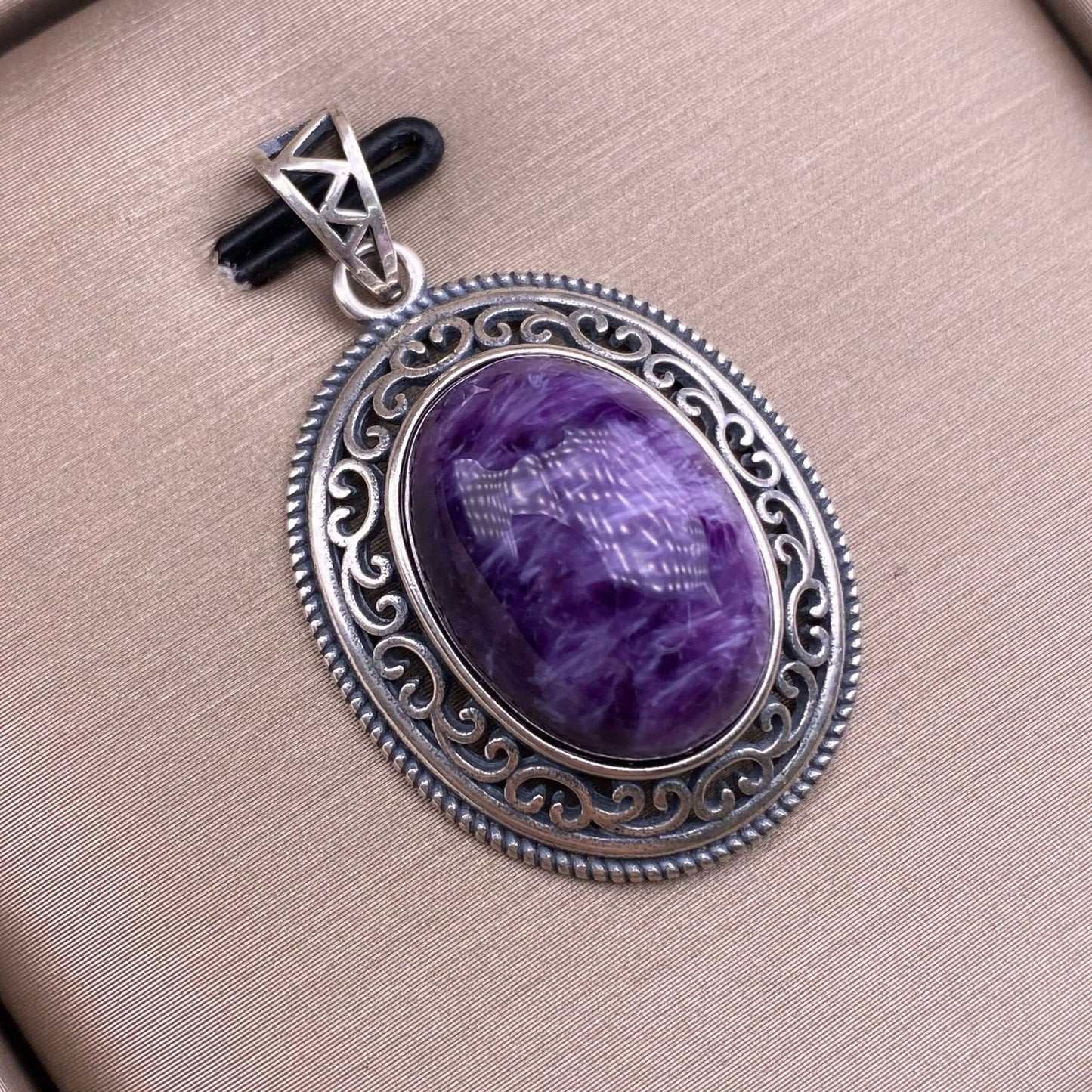 Purple dragon Amethyst pendant S925 silver inlaid retro silver hollow pendant