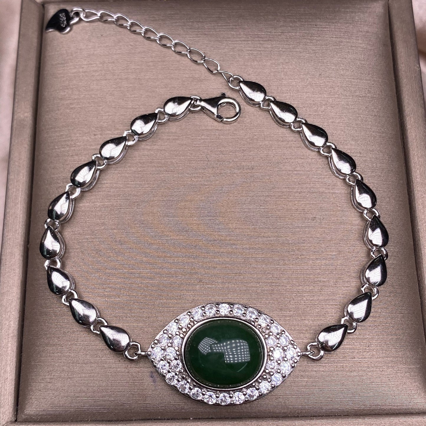 Pulsera de jaspe hetiano aguamarina S925 con incrustaciones de plata, delicada y versátil, joyería de mano OL de moda