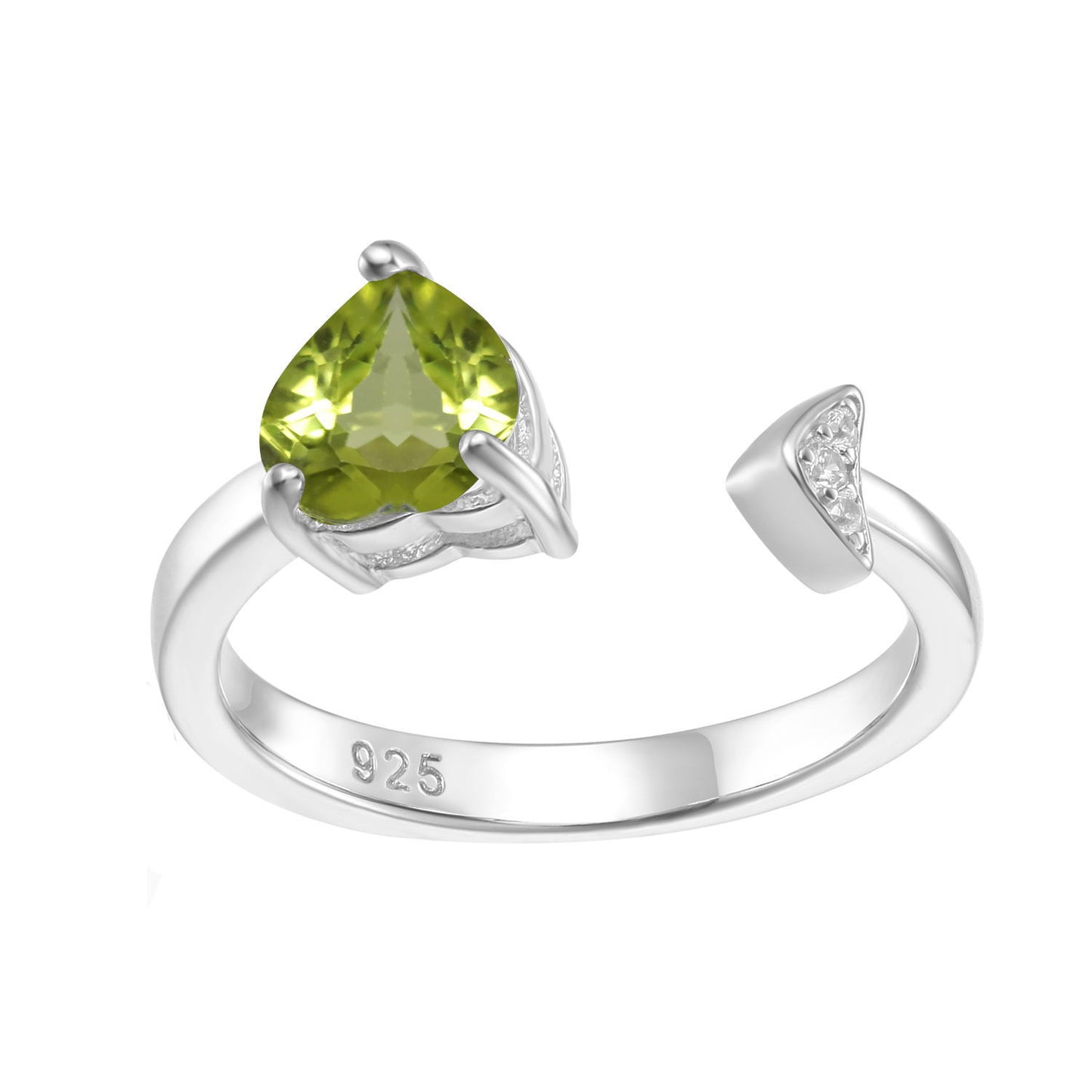 925 Silver-inlaid gemstone colored crystal ring