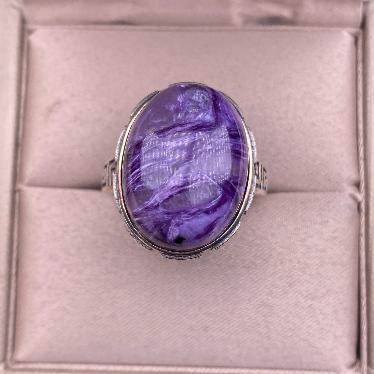 Purple Dragon Amethyst Ring s925 Silver Inlaid Vintage Simple Versatile Ornament