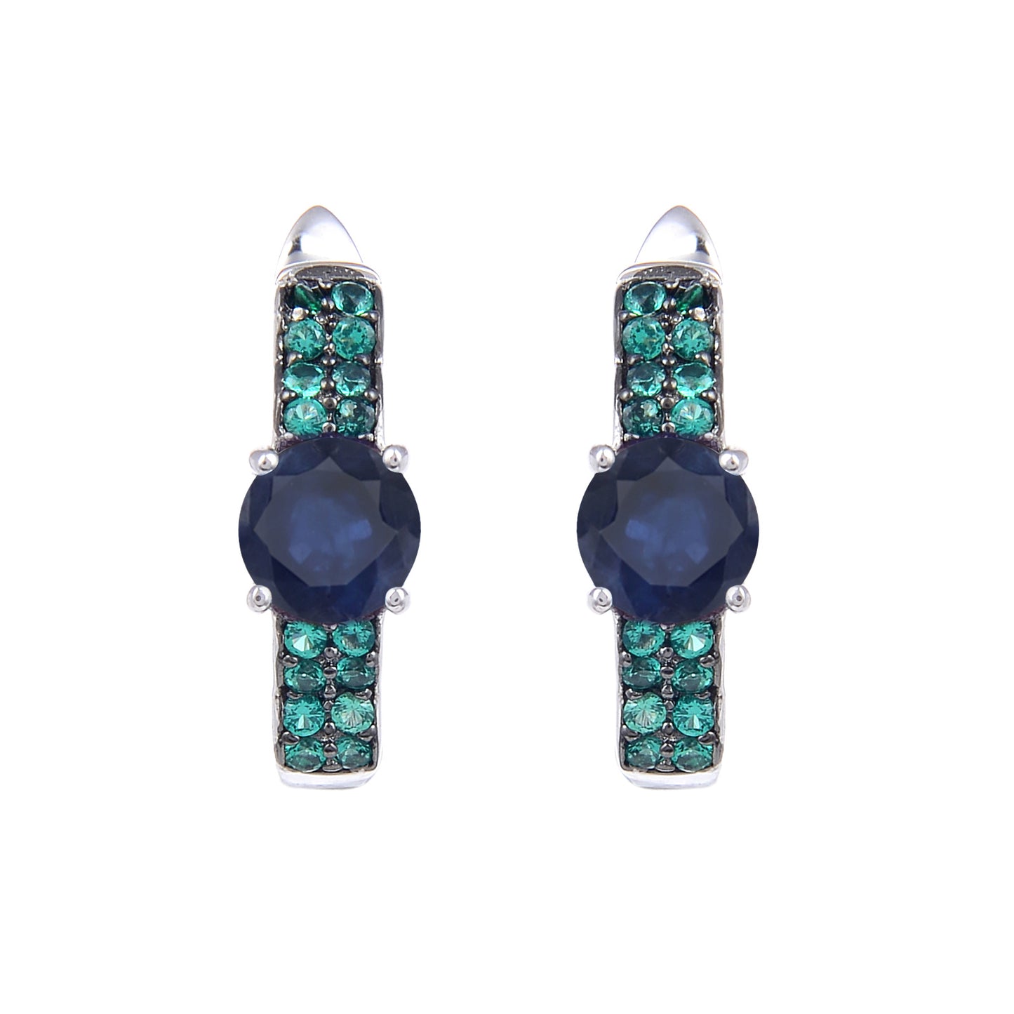 Boucles d'oreilles en pierres précieuses de couleur naturelle avec topaze en argent S925, boucles d'oreilles à clous