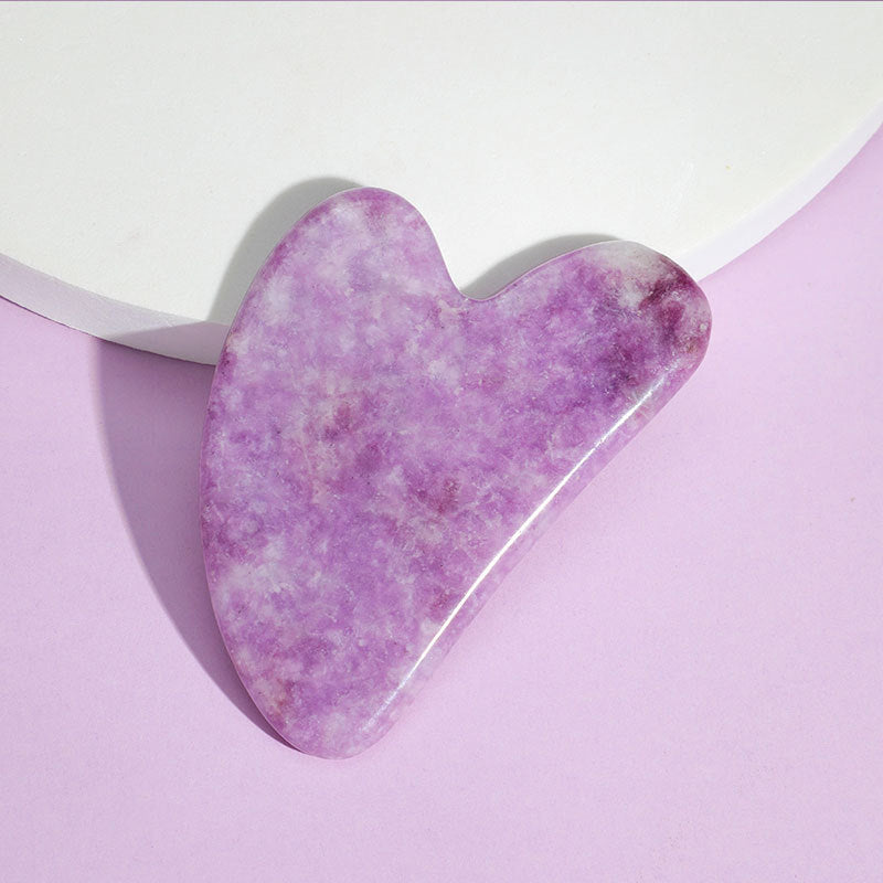 [DF]Jade Gua Sha Board Lilac Heart Shaped Gua Sha Facial Care Massage Board Jade Purple Jade Gua Sha Tablet