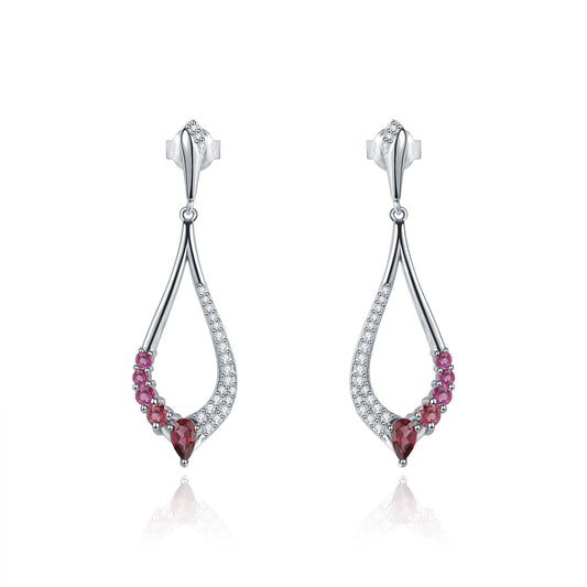 Boucles d'oreilles topaze naturelle, argent 925, pierres précieuses incrustées