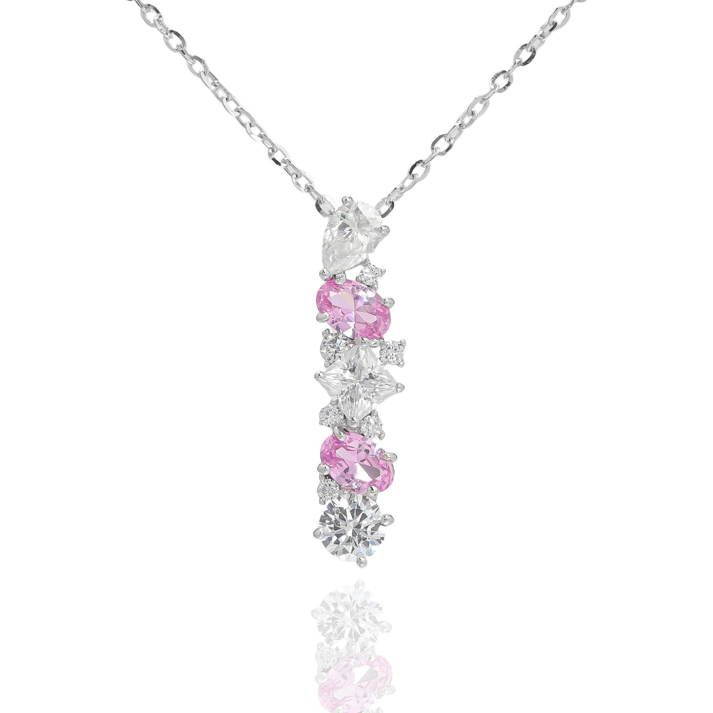 S925 Sterling Silver Cultivated Gem Necklace, Female Outlier Design, High Sense Collar Chain