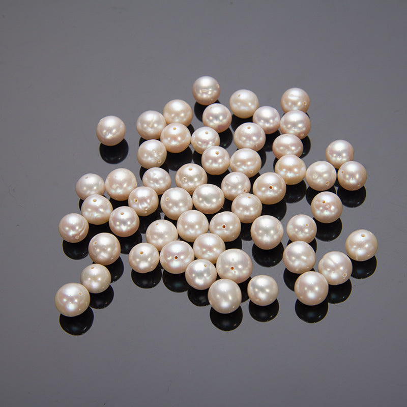 "Elegance Unveiled" 7.3-8.3mm Near-Round Freshwater 20 Pearls - Jewelry Component for Accessories and Embellishments.