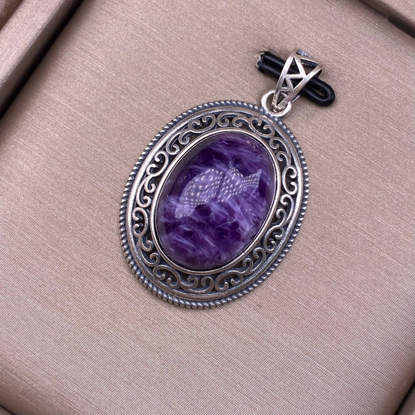 Purple dragon Amethyst pendant S925 silver inlaid retro silver hollow pendant