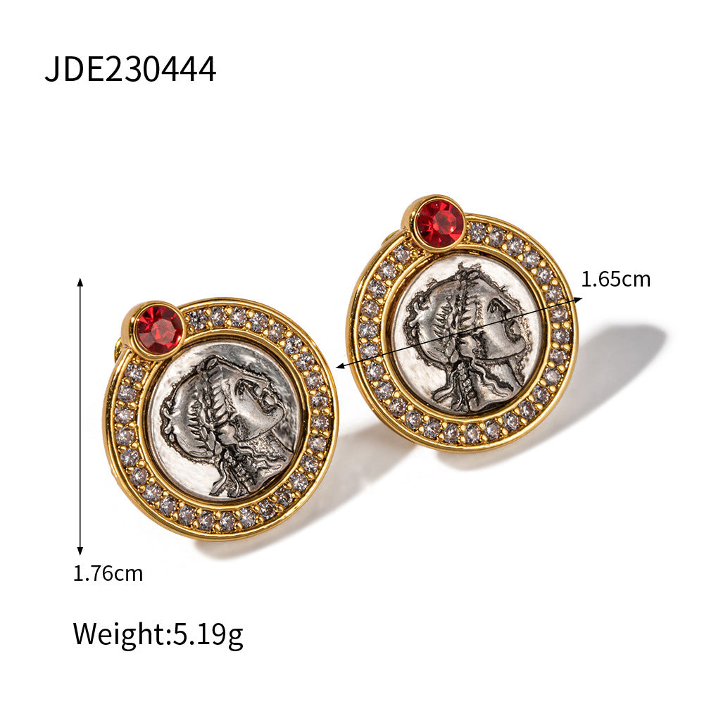 [DF]Vintage French Inspired Relief Coin Jewelry Set