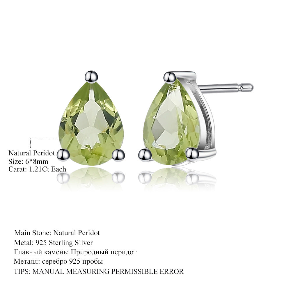 Natural Topaz Pear shaped Earrings s925 Silver Natural Colorful Treasure Earrings Earrings