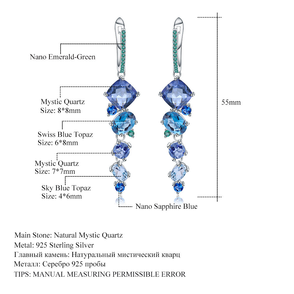 Advanced s925 silver natural colorful earrings earrings