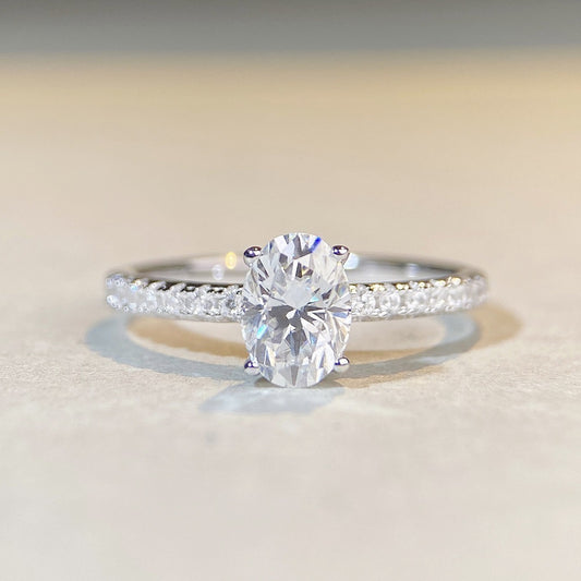 Bague en pierre Moissanite en argent sterling S925, bague en pierre Moissanite