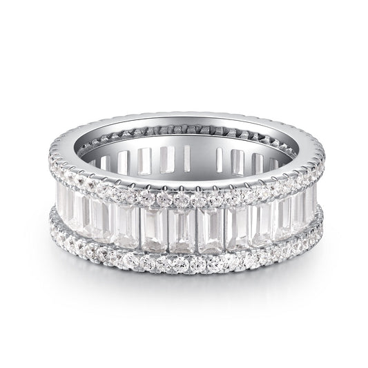 Bague en argent sterling S925, bague de volley-ball pour femmes, zircon complet, diamant à haute teneur en carbone