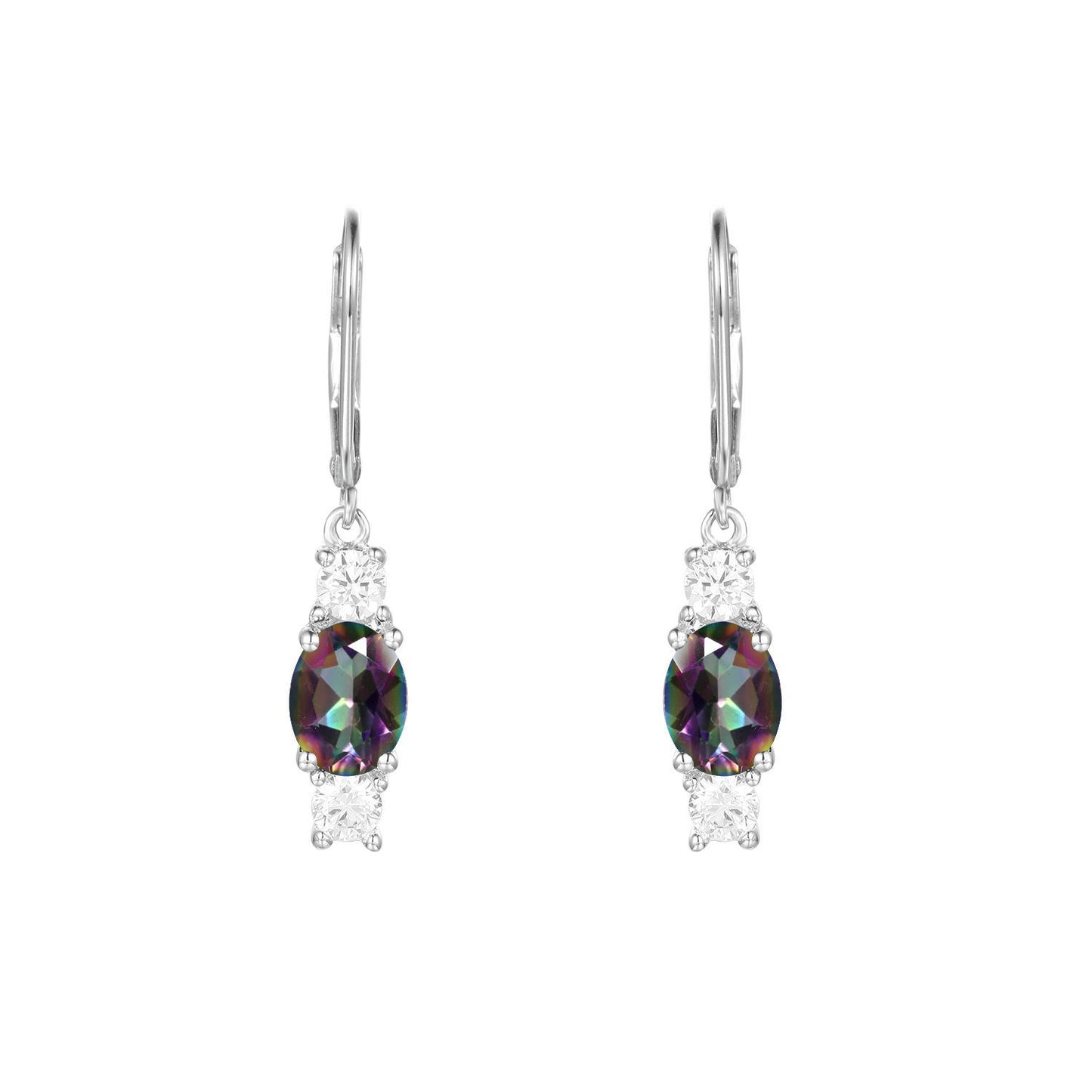 Natural Colorful Treasure Earrings Inlaid with Garnet s925 Silver Earnail Earrings