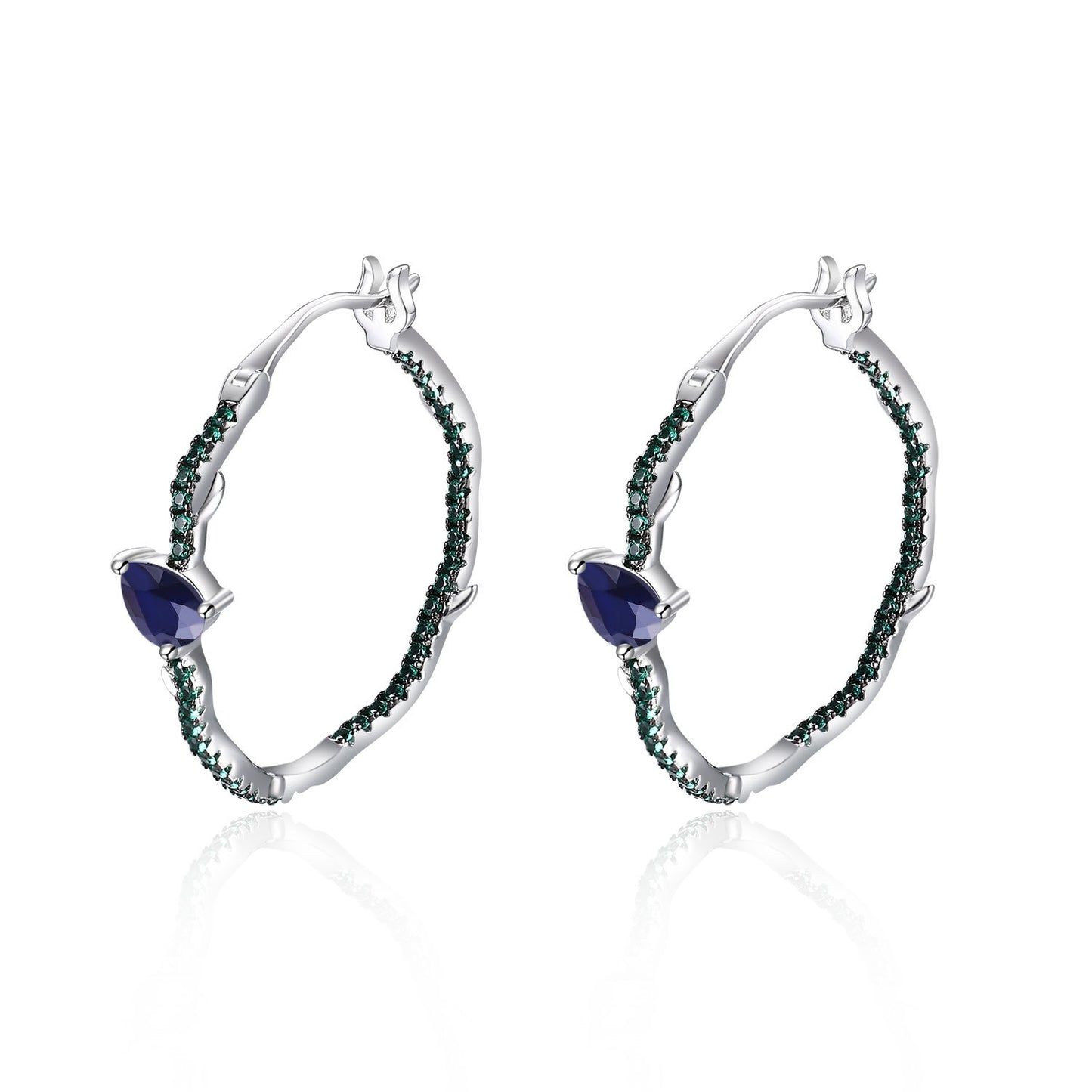 Boucles d'oreilles de créateur haut de gamme en argent sterling s925 incrustées d'améthyste naturelle aux trésors colorés