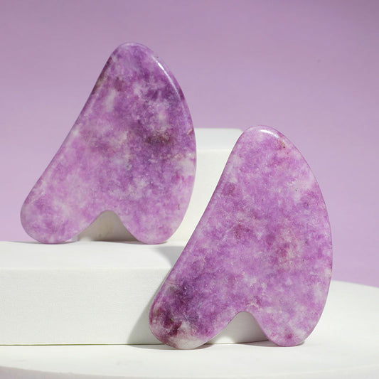 [DF]Jade Gua Sha Board Lilac Heart Shaped Gua Sha Facial Care Massage Board Jade Purple Jade Gua Sha Tablet