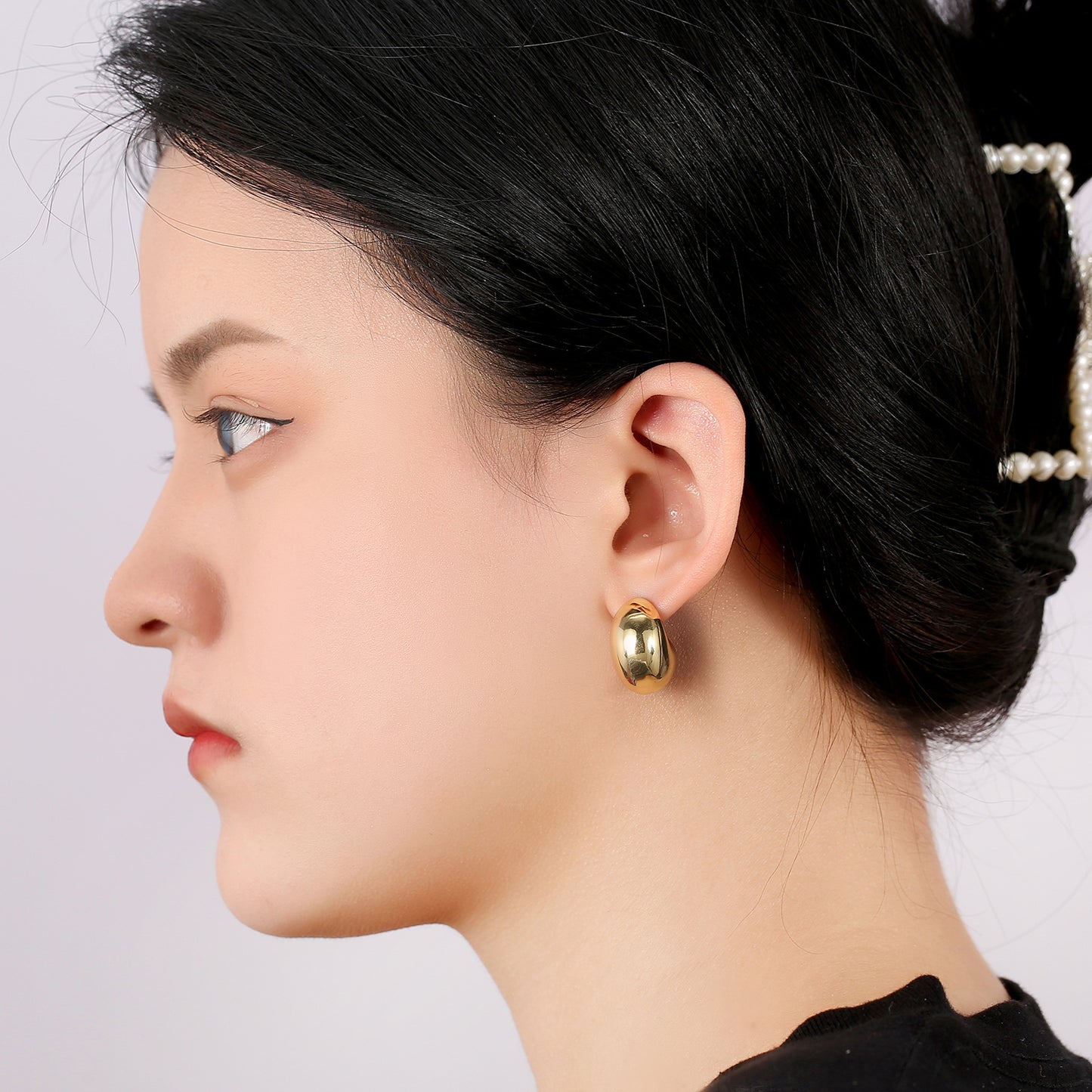 [DF]Jewelry French style retro atmospheric earrings with a high-end sense, elegant temperament, light luxury