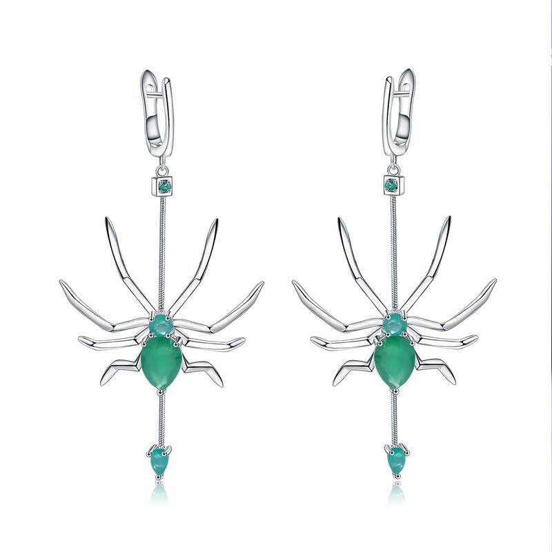 Spider design S925 sterling silver natural topaz earrings drop earrings