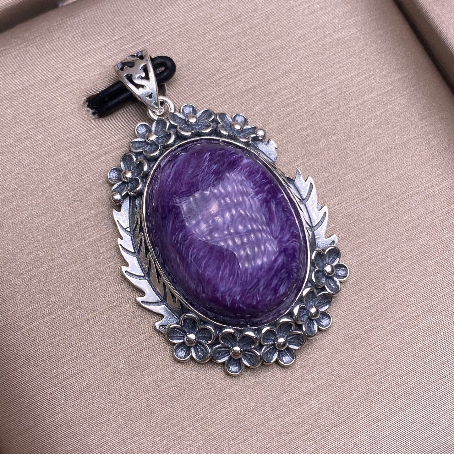 Colgante de amatista con dragón morado y incrustaciones de plata s925 Accesorios de plata vintage