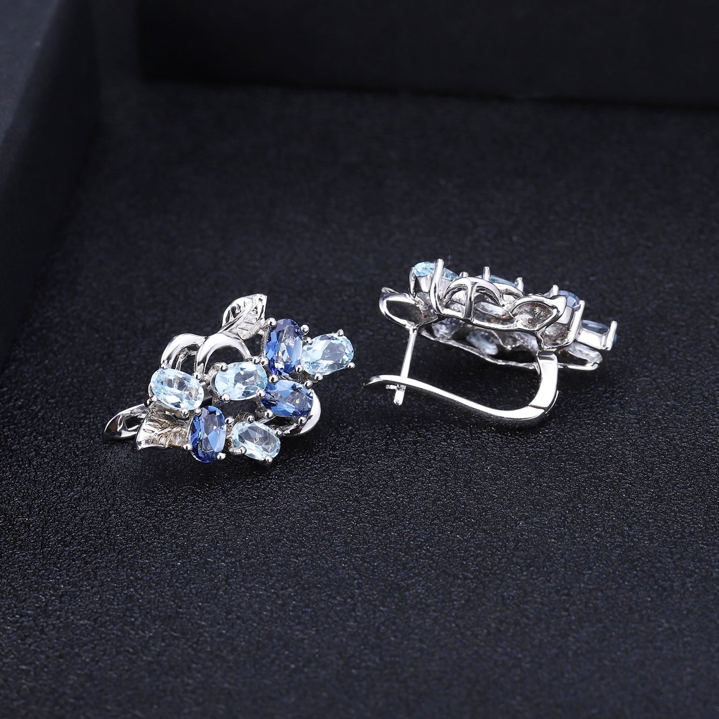 Natural Stone Topaz Earrings and Earrings s925 Silver Crystal Gemstone Earrings and Earrings