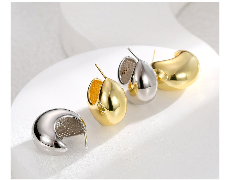 【DF】Earrings high-end earrings women's jewelry accessories cold wind earrings women's simplicity