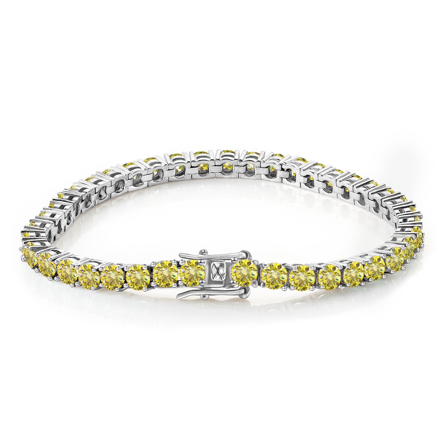 3mm lemon yellow Moissanite tennis tennis bracelet