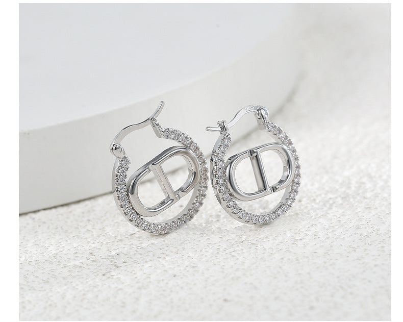 【DF】Earrings High-end Earrings 925 Silver Needle Pearl Earrings Fashion Earrings Jewelry Women