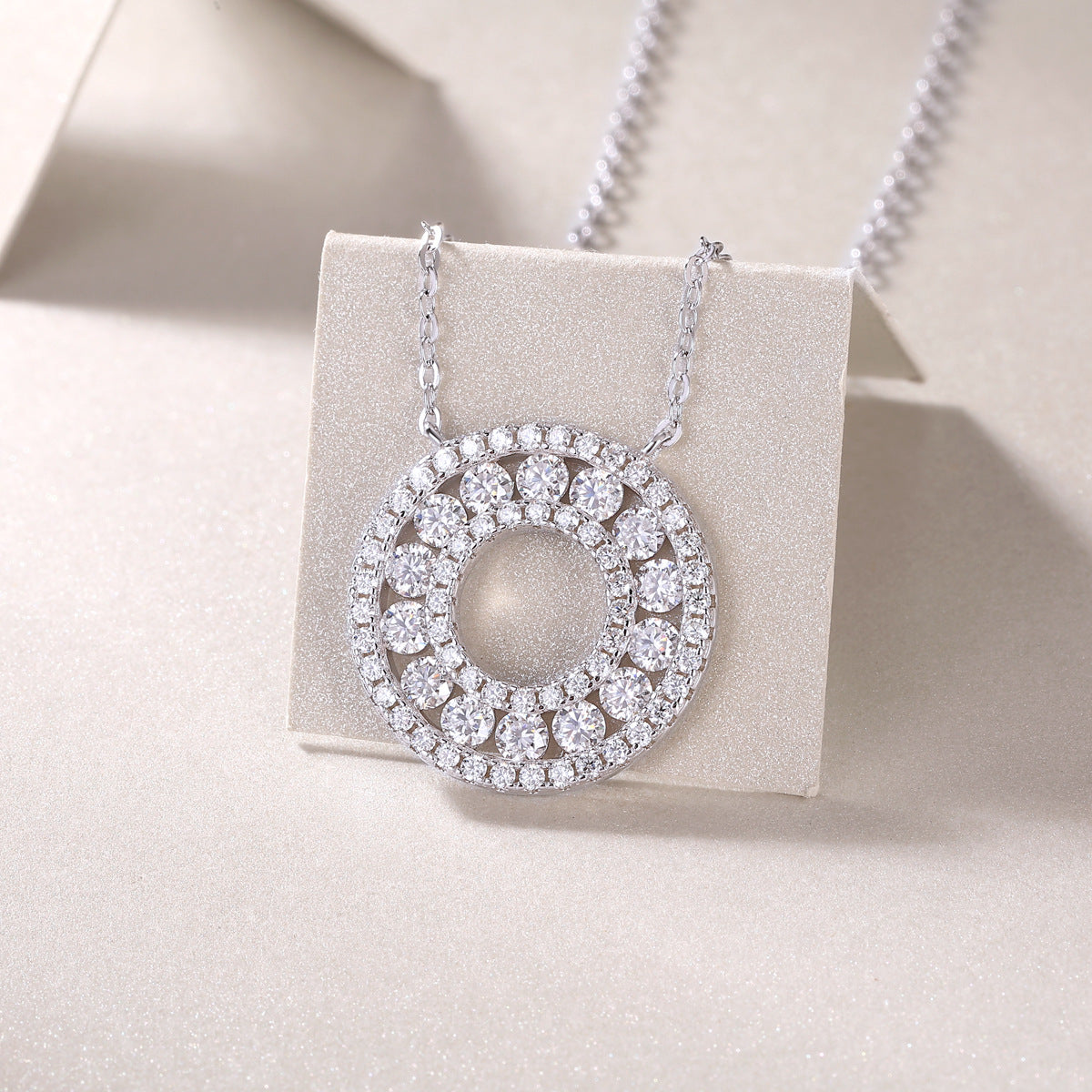 S925 Silver Necklace Moissanite Pendant Fashion Clavicle Chain Accessories