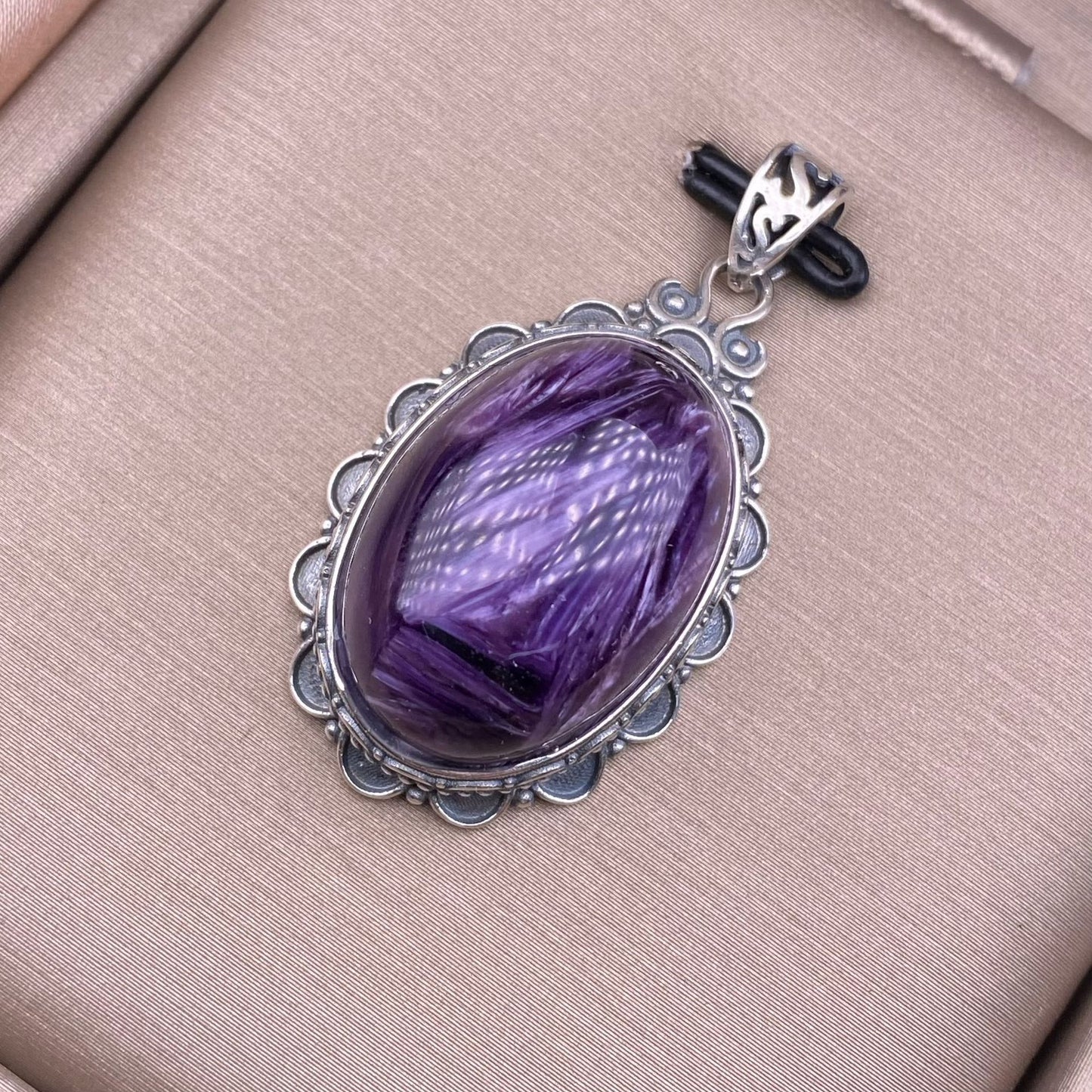 Purple Dragon Amethyst Pendant s925 Silver Inlaid Retro Commuter Simple Lace Silver Pendant