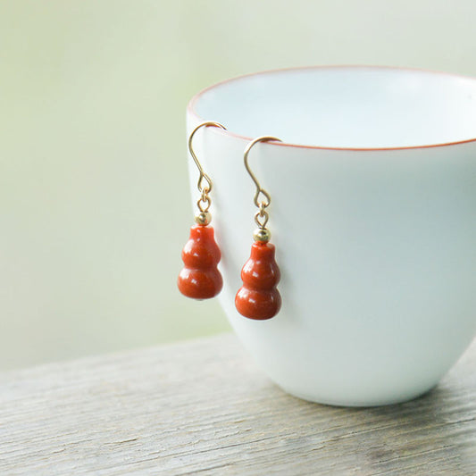 Petit pendentif en Agate rouge du sud naturelle, crochet d'oreille, gourde