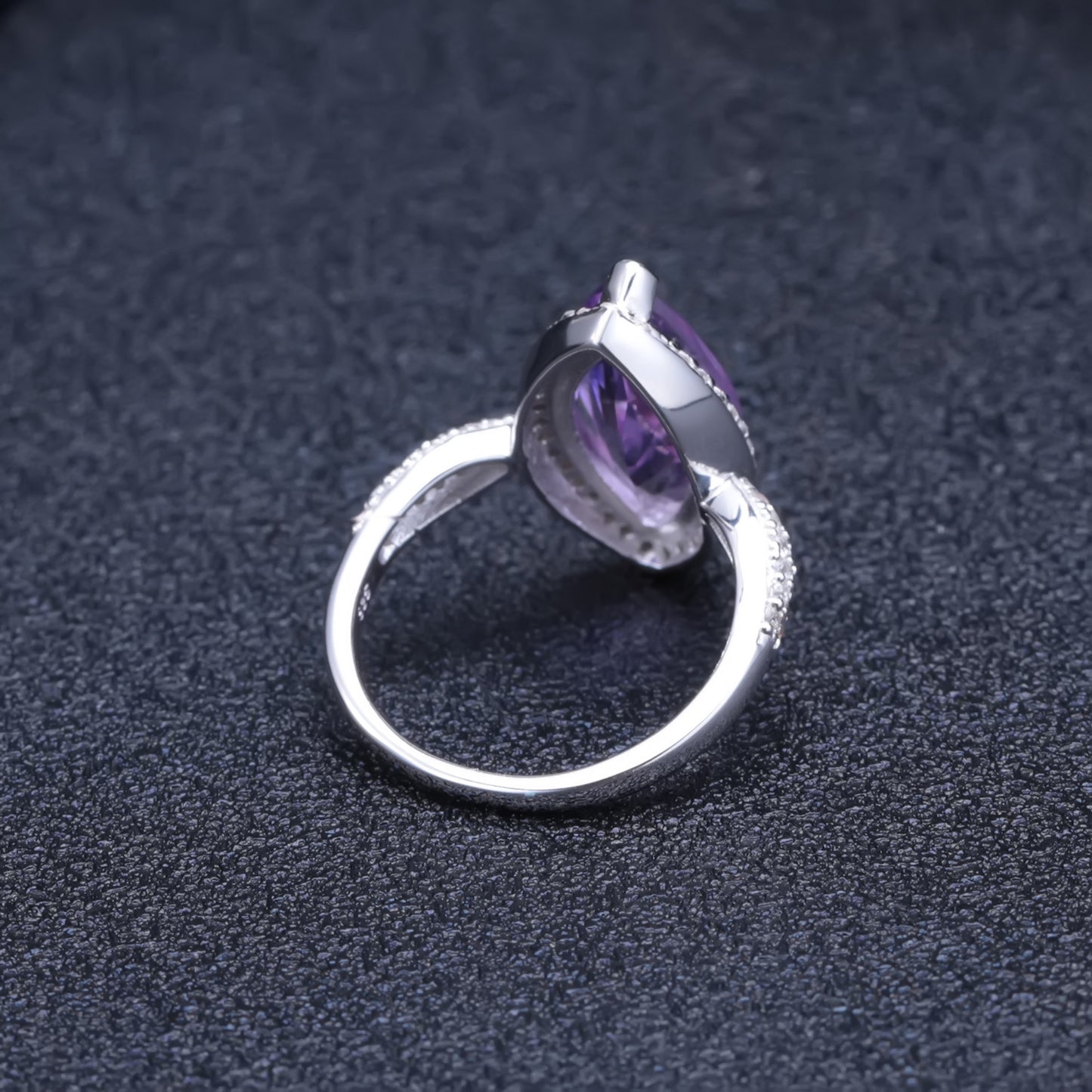 Bague en argent S925 avec pierres précieuses naturelles colorées et topaze améthyste