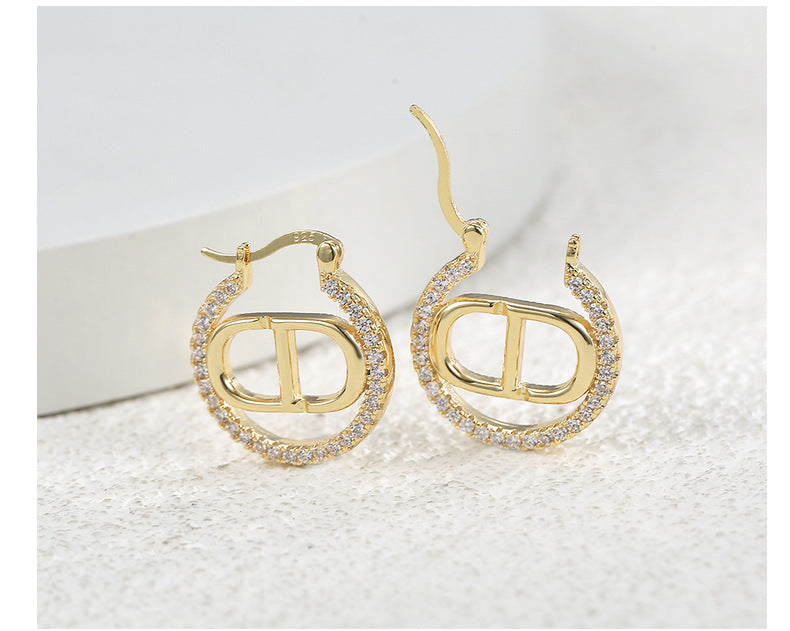 【DF】Earrings High-end Earrings 925 Silver Needle Pearl Earrings Fashion Earrings Jewelry Women