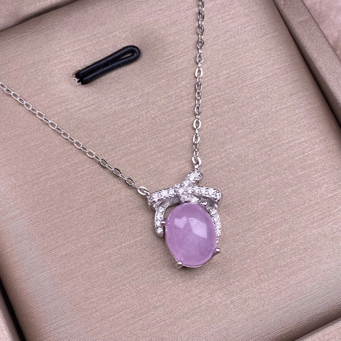 Collier brillant au Lithium violet, aigue-marine, raisin, incrusté d'argent s925, chaîne de clavicule polyvalente pour femmes