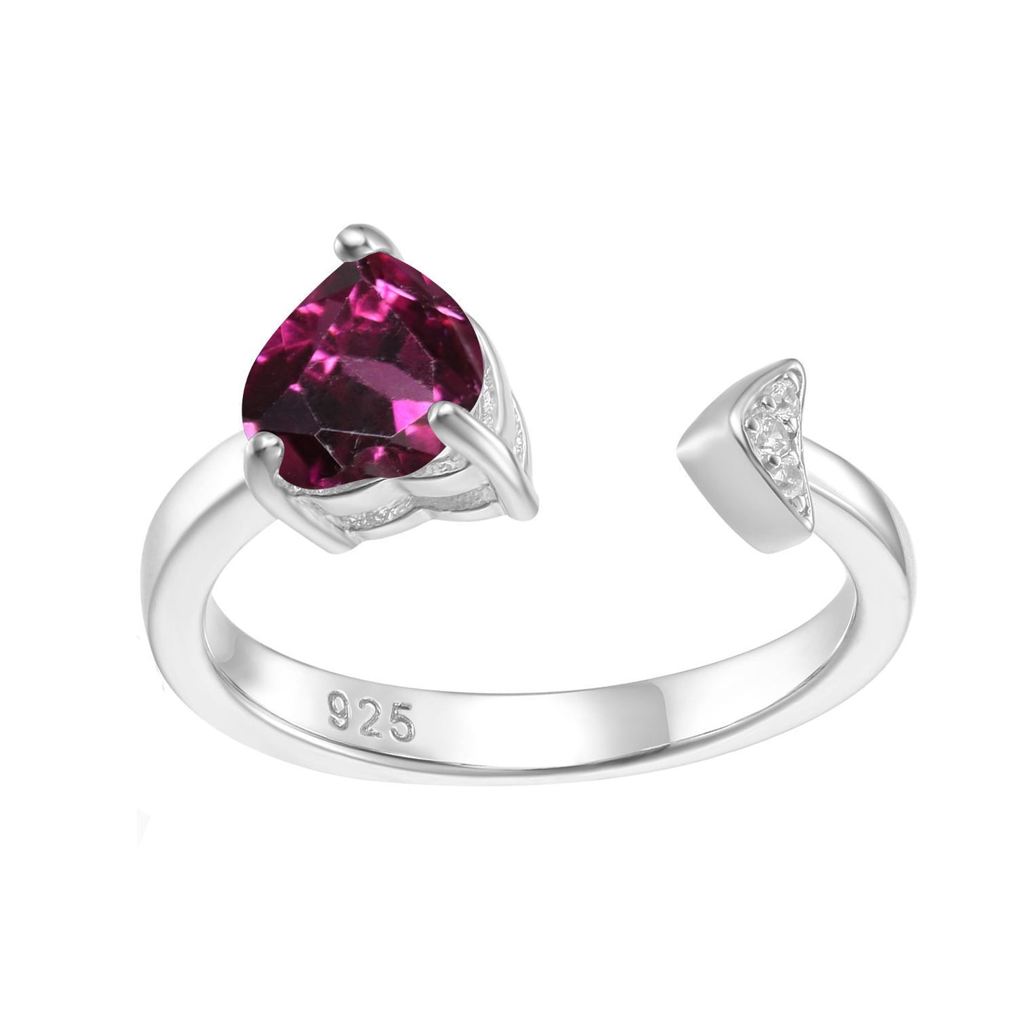 925 Silver-inlaid gemstone colored crystal ring