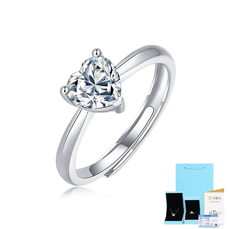 S925 silver ring Mosangshi mind female ring fashion ring