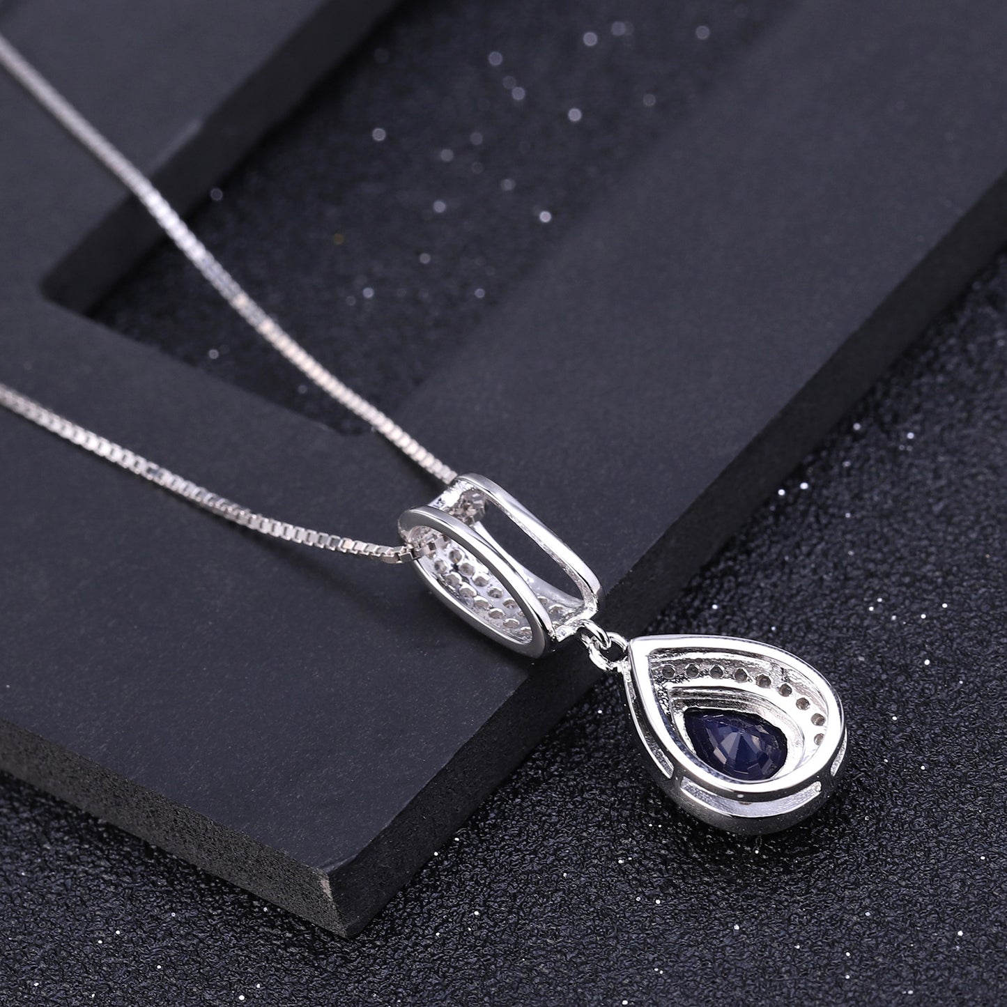 Fashionable and creative silver necklace S925 sterling silver inlaid with natural colored gemstones necklace pendant