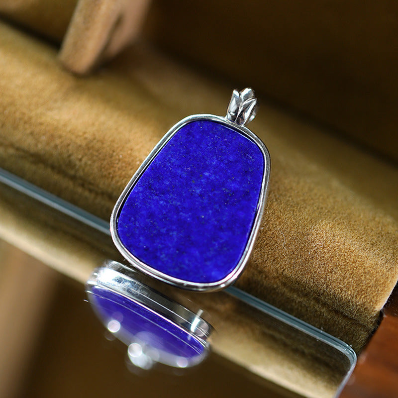 S925 Silver inlaid Lapis lazuli Joker Klein Blue Necklace