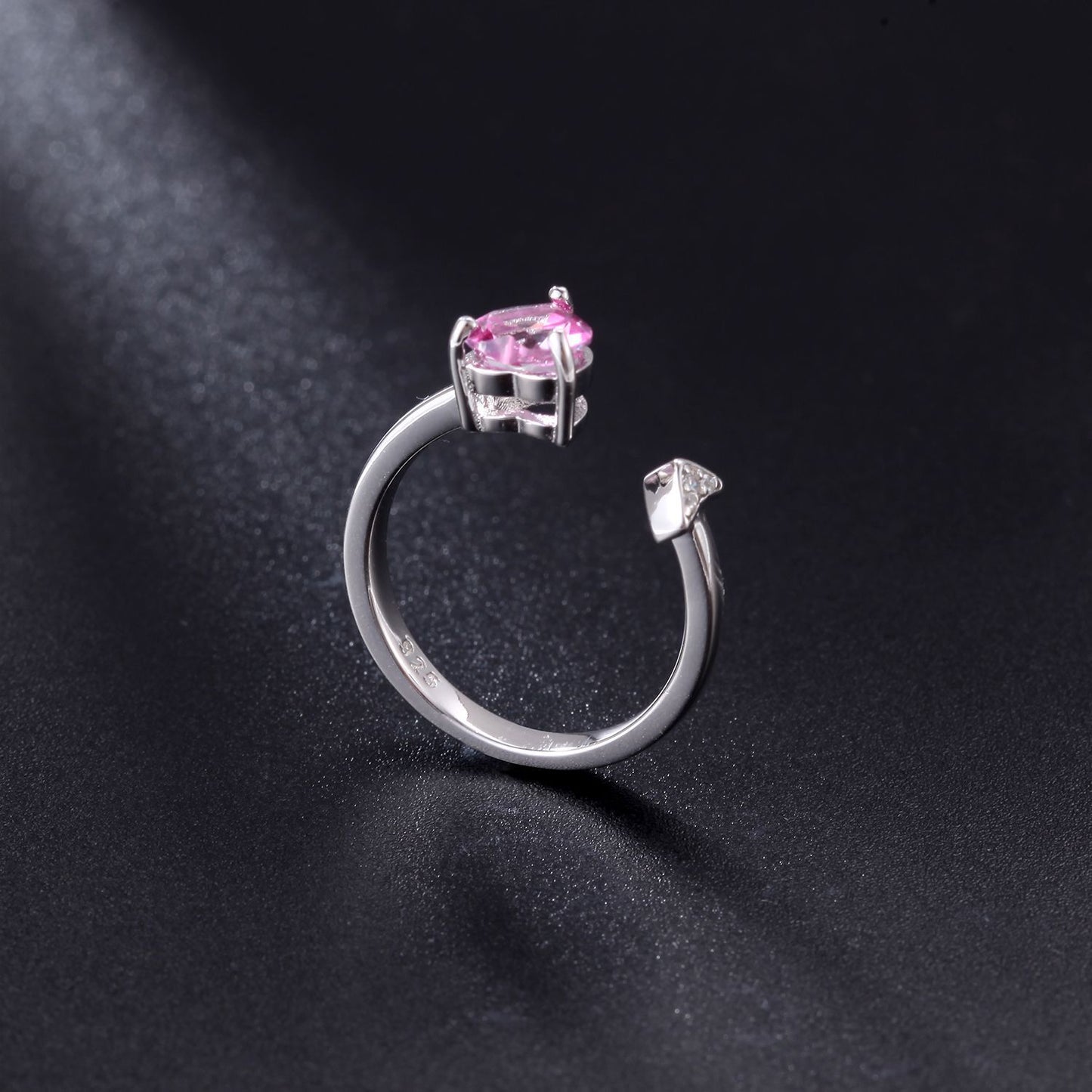 Bague en argent 925 avec cristal coloré et pierres précieuses incrustées