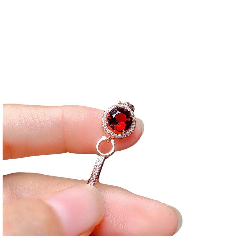 Natural Mozambique garnet bracelet 925 silver set bracelet jewelry