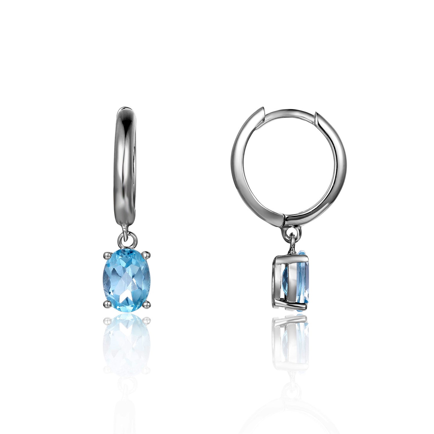 Boucles d'oreilles au trésor coloré naturel, boucles d'oreilles et boucles d'oreilles en topaze incrustées d'argent s925 de personnalité de la mode européenne et américaine