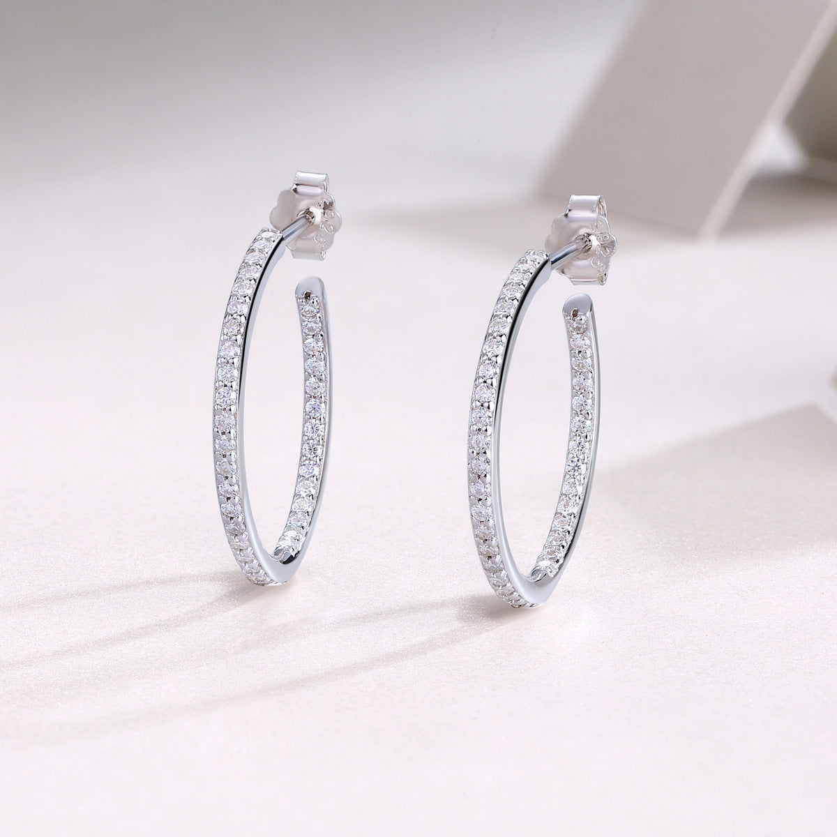 Boucles d'oreilles en Satin argent S925, avec boucles d'oreilles longues, Moissanite, nouvelle collection