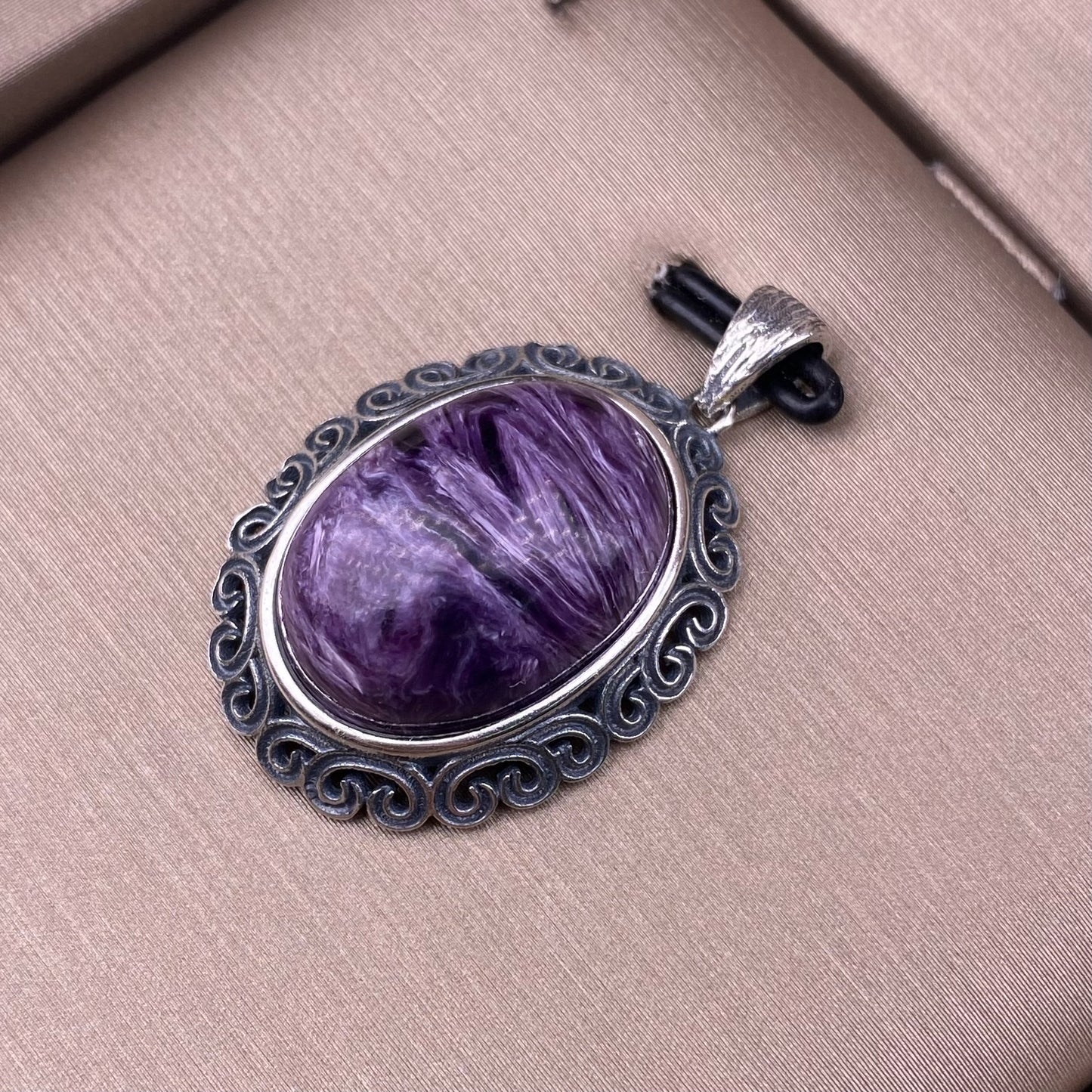 Purple Dragon Amethyst Pendant s925 Silver Inlaid Retro Simple Lace Wrapped Edge Atmospheric Pendant