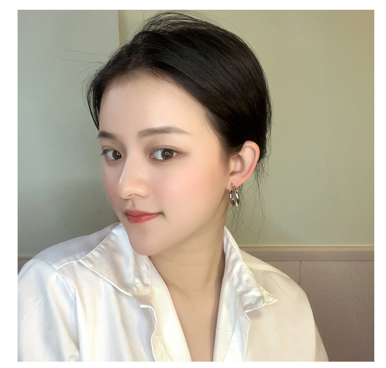 【DF】Earrings high-end earrings women's jewelry accessories cold wind earrings women's simplicity