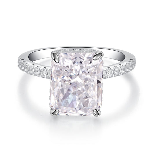 Bague coupe fleur de glace en argent pur S925, diamant à haute teneur en carbone, Zircon carré complet