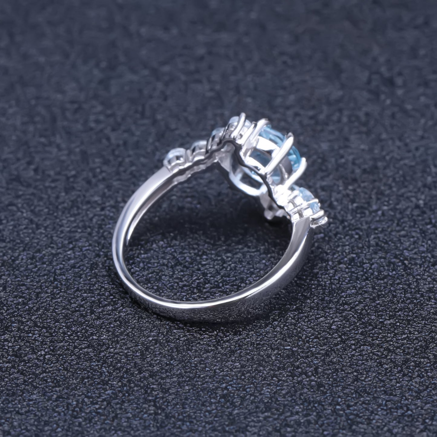 Bague en topaze de personnalité tendance pour femme, incrustée de pierres précieuses, bague en argent S925 avec pierre de couleur naturelle