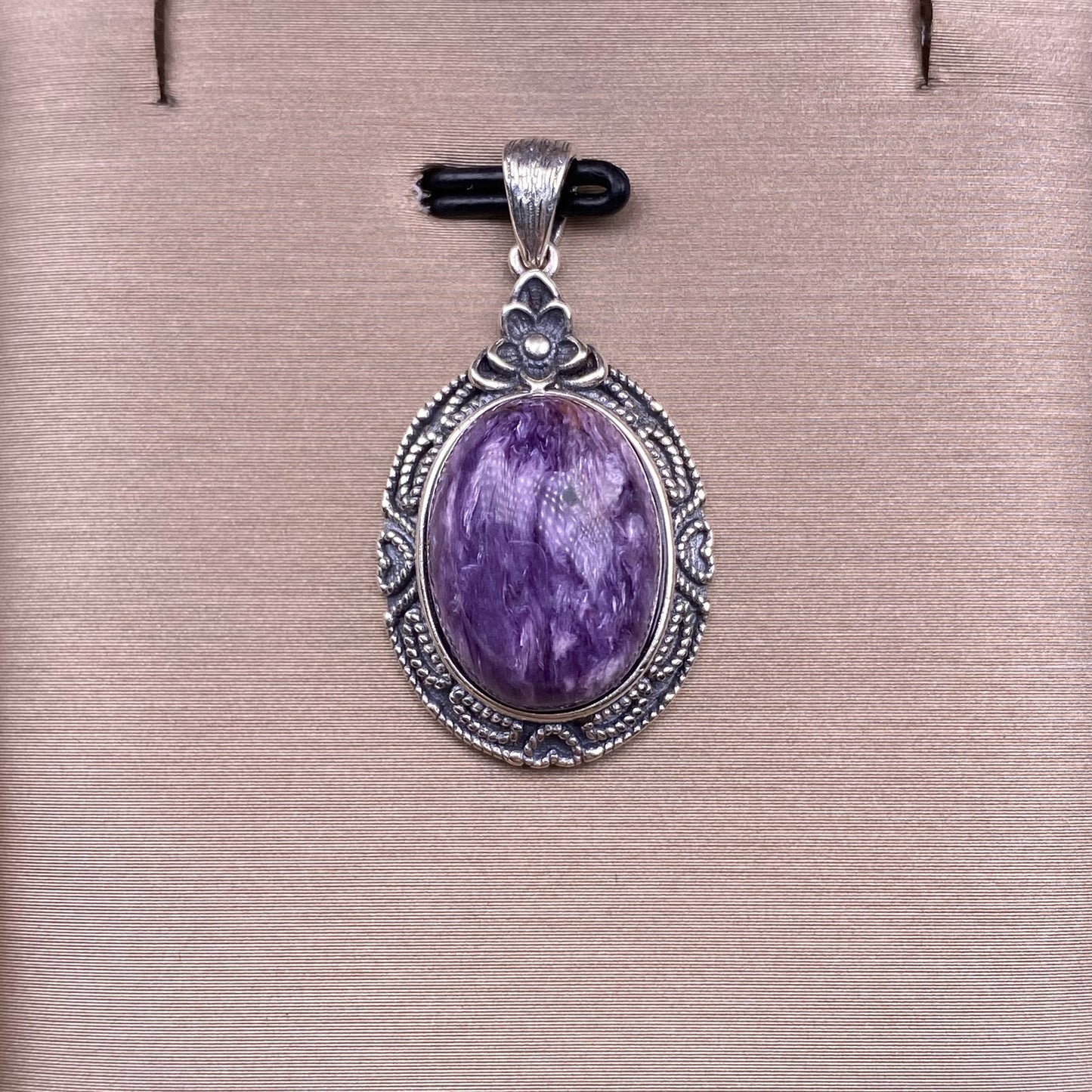 Pendentif améthyste Dragon violet s925, incrusté d'argent Vintage, pendentif porté avec riche motif de Dragon violet