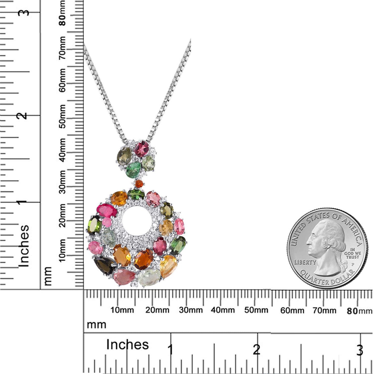 New Unique Natural Tourmaline Earrings Necklace, Pure Silver Luxury Group Set with Colorful Gemstone Pendant Jewelry Set