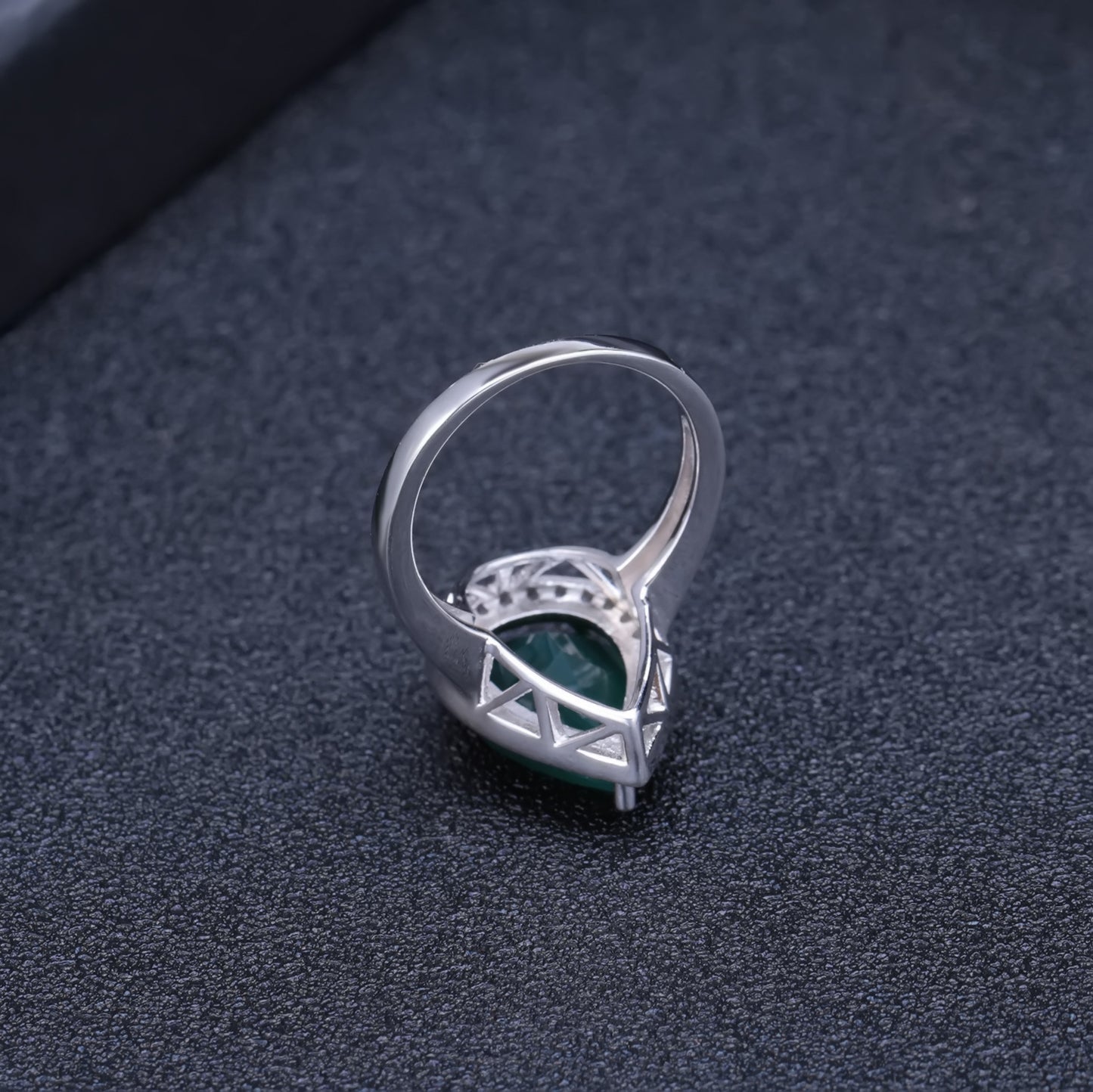 Natural Color Treasure Ring for Women's Fashion Luxury Large Size Gemstone s925 Sterling Silver Inlaid with Natural Green Agate Ring