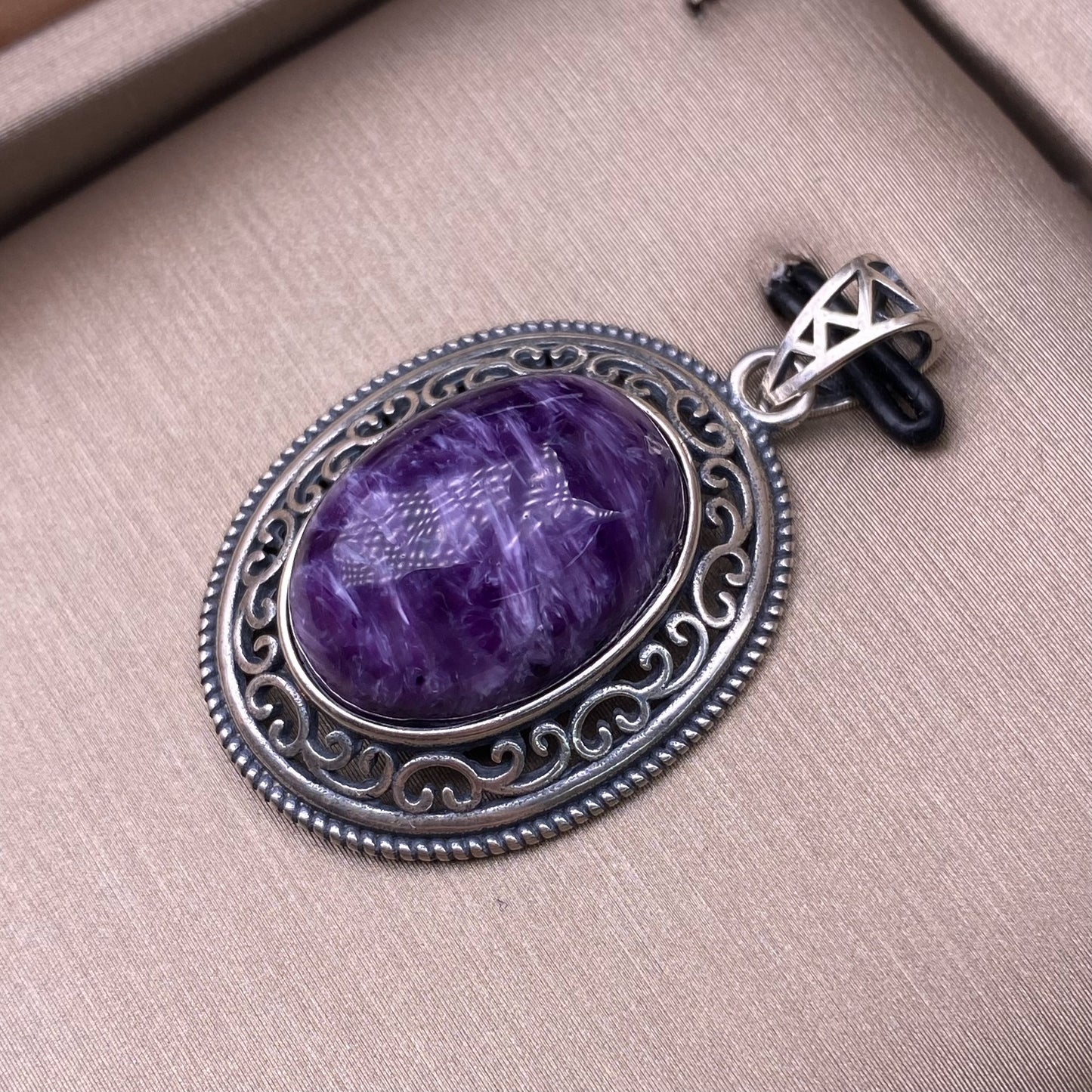 Purple dragon Amethyst pendant S925 silver inlaid retro silver hollow pendant