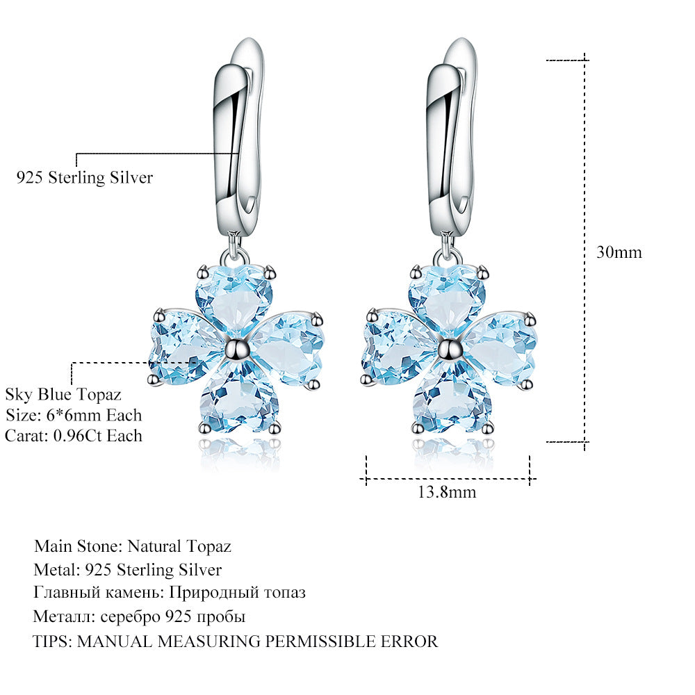 Pendientes de amatista natural avanzados, pendientes de piedras preciosas con incrustaciones de plata s925, estilo love